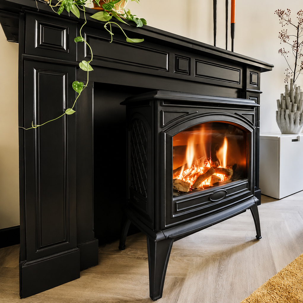 Wood and metal fireplace contractor craftsmanship